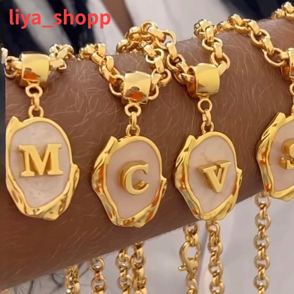 Colar Letra do Nome A-Z Feminino Folheado Ouro 18k com Pingente