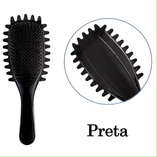 Escova Onda Finalizadora Beauty Flash Definição Cachos e Finalização P/Cabelo Cacheado Crespo(BLACK)
