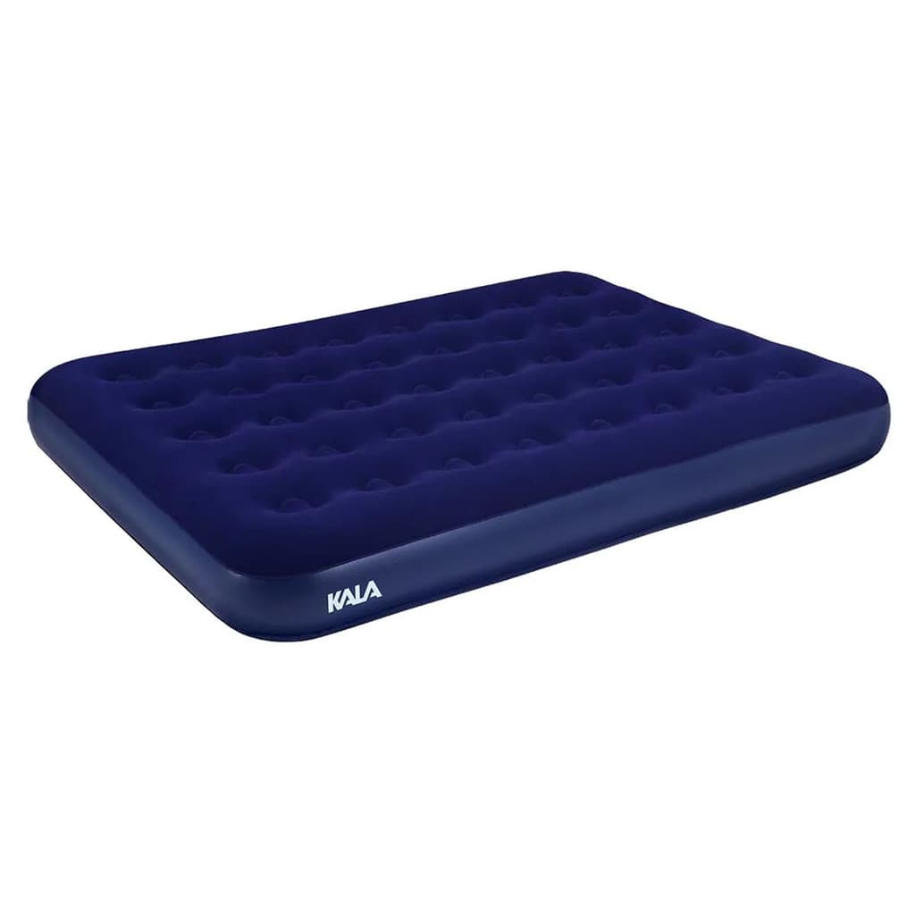 Colchão de Ar Inflável Casal Azul Kala Confortável Resistente Camping Praia Viagem Fácil Inflar
