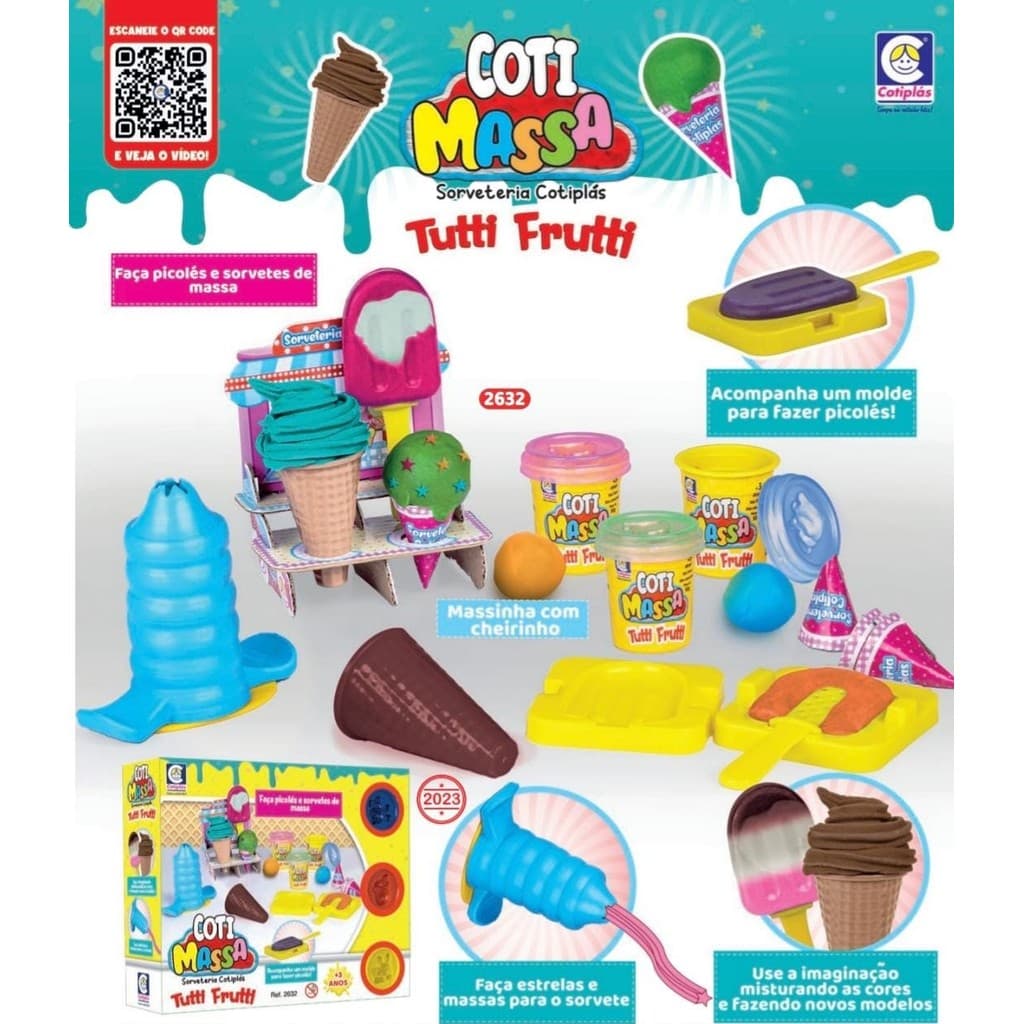 Kit Massinha De Modelar Colorida Coti Massa Sorveteria