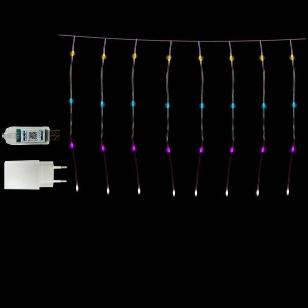 Pisca Cascata 400 leds 10m x 60cm com controle e App Inteligente  Bivolt