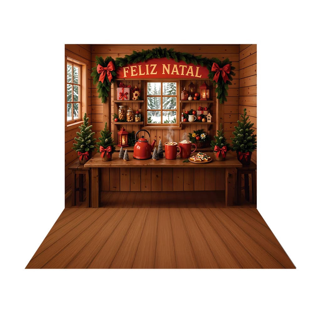 Fundo Fotográfico De Natal Decorativo Vertical Em Tecido 3D 2,20m x 1,50m