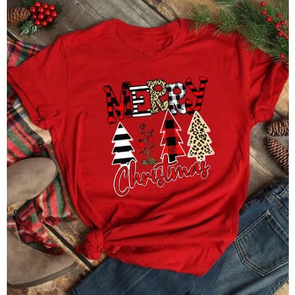Camiseta Camisa Básica Slim Merry Cristimas Feliz Natal  Unissex Algodão