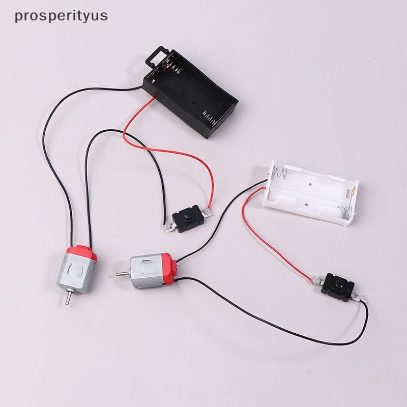 [prosperityus] Kit De Motor 130 Preto E Branco Com Caixa De Armazenamento De Bateria 2xAA Modelos De Circuito Eletrônico