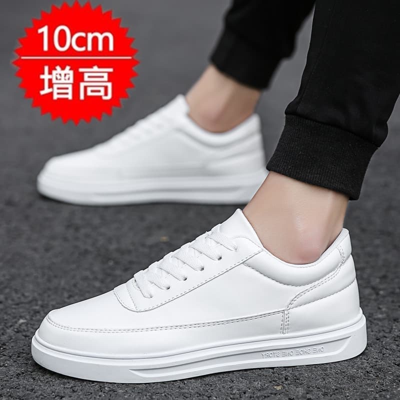 Sapatos de aumento de altura de verão masculinos 10cm tênis brancos casuais All-Match pequenos sapatos brancos invisívei