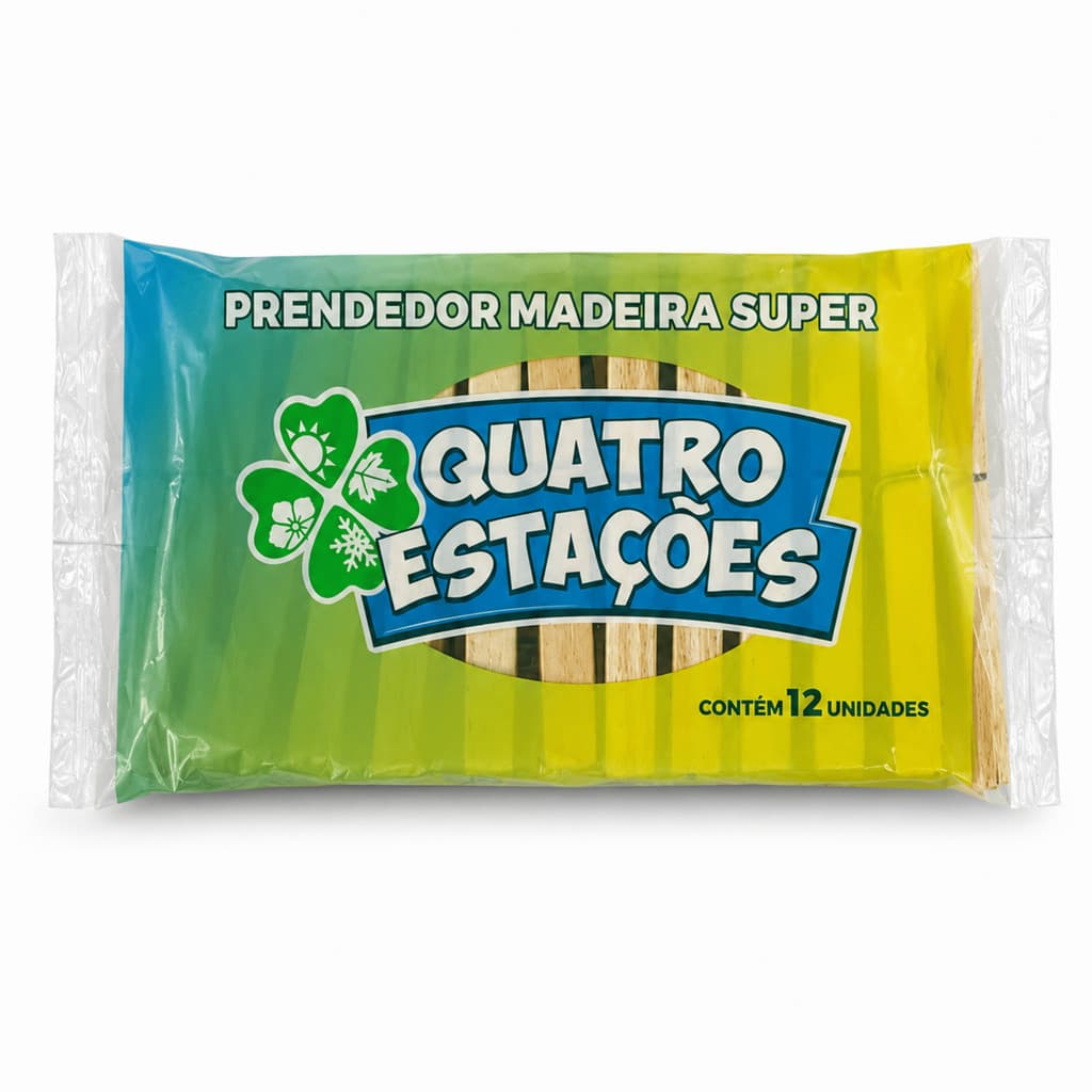 Prendedor de Roupa Madeira 12 Unidades Varal Dia a Dia