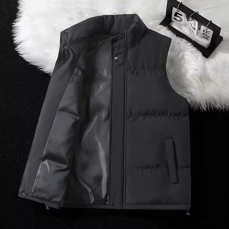 Outono inverno para baixo acolchoado jaqueta colete masculino curto leve fino-ajuste forro quente colete colete de fundo