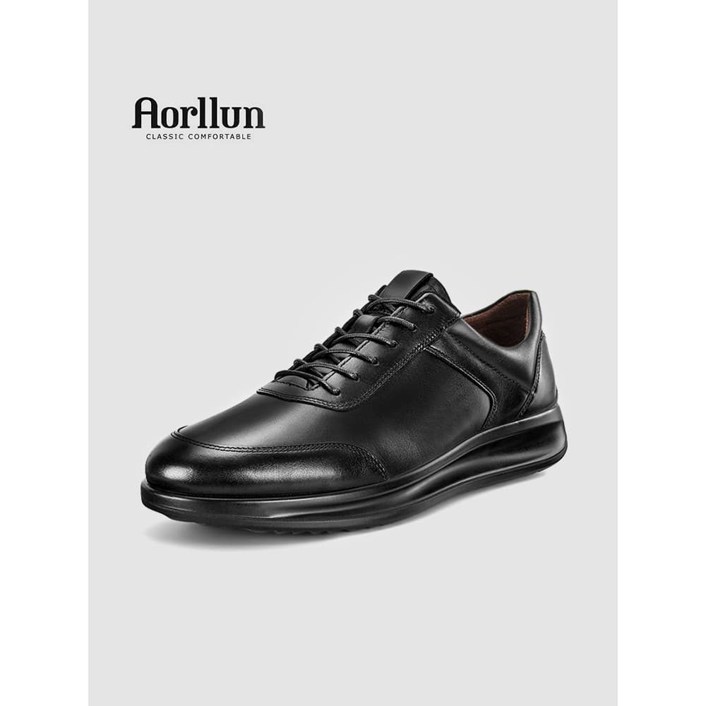 Oralen sapatos de couro masculino primavera outono novo estilo camada superior couro genuíno negócios sapatos casuais Co