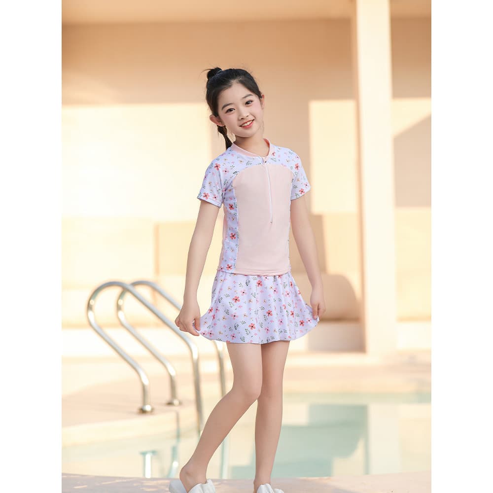 Crianças dividir maiô meninas 2024 novo estilo fresco médio grande crianças meninas doce princesa férias roupa de banho