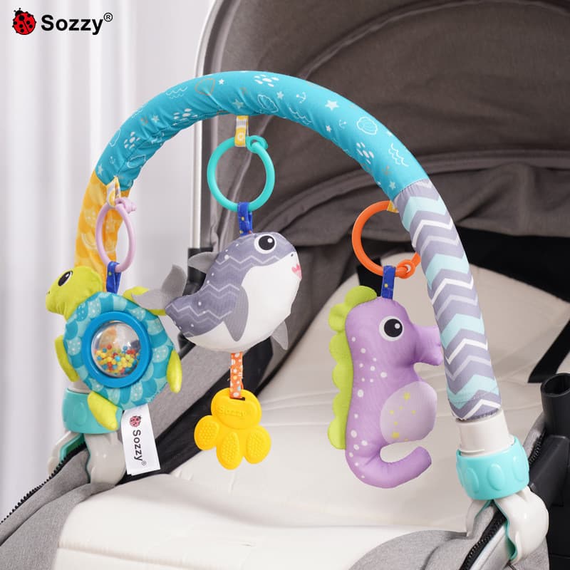 Sozzy Brinquedo Musical Calmante para Berço de Bebê Recém-Nascido, Brinquedo Suspenso para Carrinho de Bebê, Clipe para