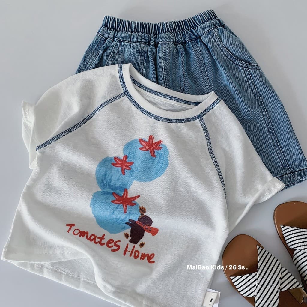 Meninos dos desenhos animados impresso camiseta de manga curta verão médio pequenas crianças classe A topo de algodão pu