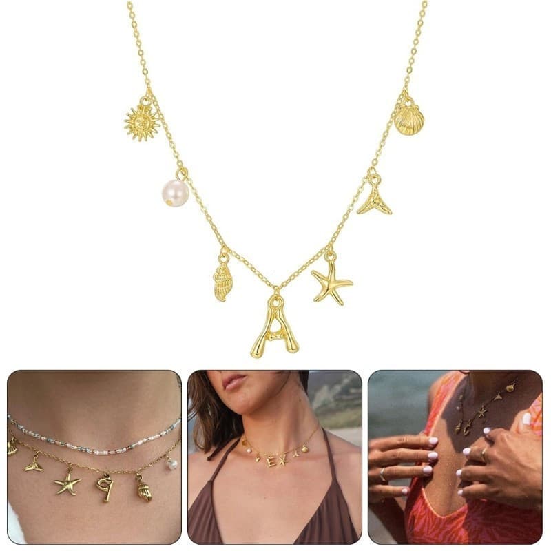 Colar Pendente de Ouro Elegante Design de Cocô Acessório de Joias de Concha Adequado para Mulheres Elegantes Uso Casual