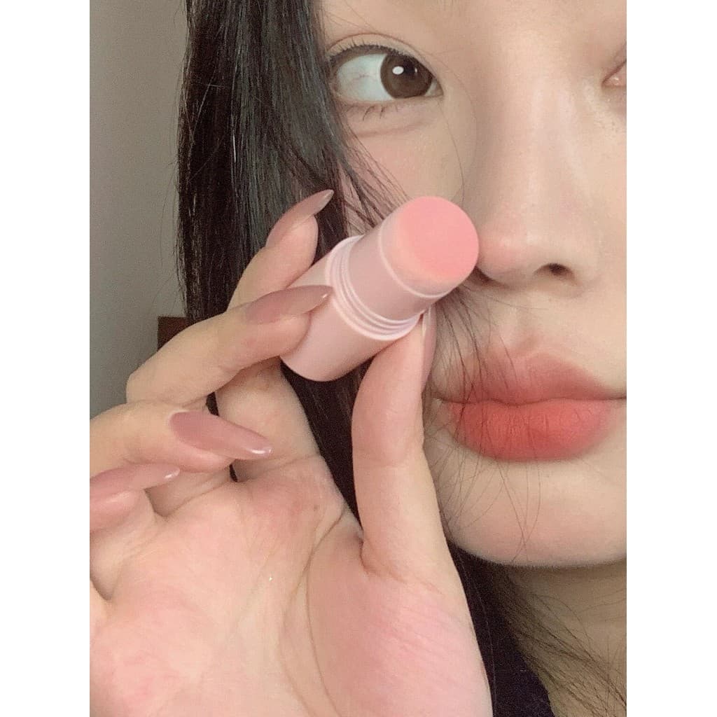 Sensação de desejo tímido e doce!Zhiyouquan Stamp Blush Stick Duas Cores Blush Creme Roxo Expansão Cor Blush Azul