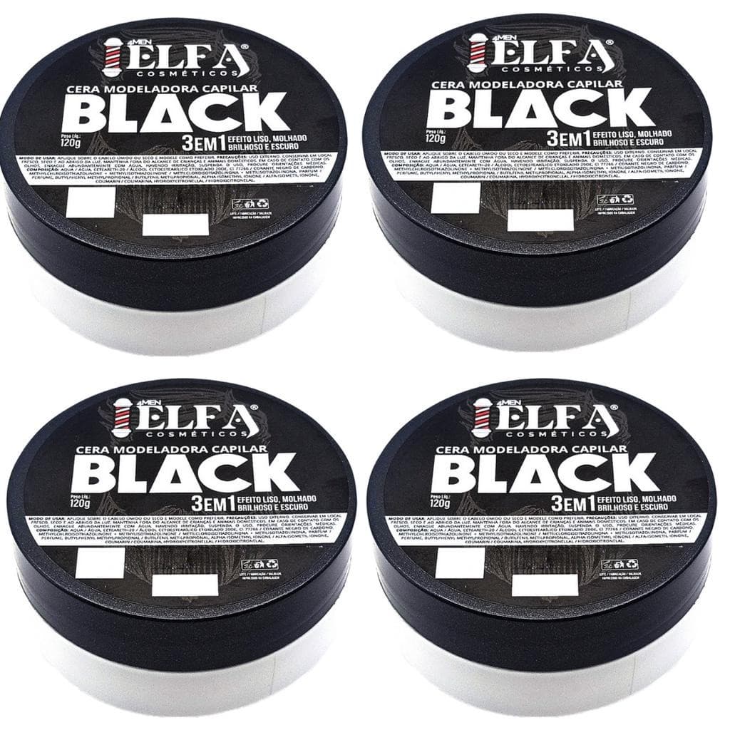 4 Cera Capilar Black 120g Elfa For Man