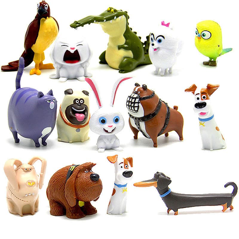 14pcs Vida Secreta Dos Animais Secret Life of Pets Figuras De Anime Miniatura Max Duke Snowball Katie Mel Bonecos Kids T