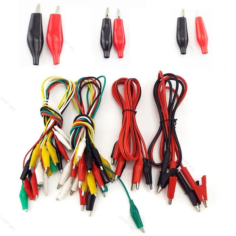 Teste Elétrico Chumbo Jacaré Clipes Cabo Pince Crocodilo DIY Jumper Fio Roach Pedal Para Multímetro BR15B2