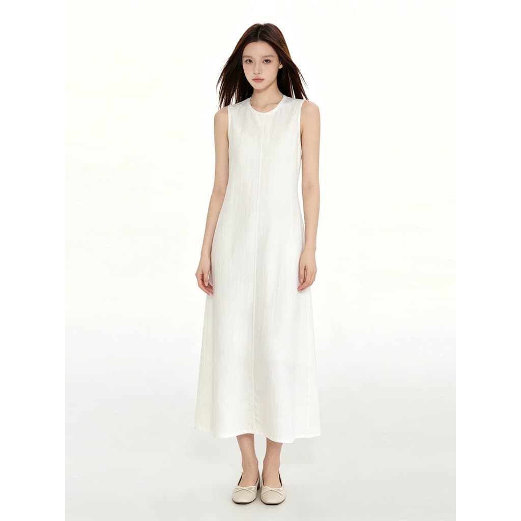 VERUMI Francês Retro Elegante Vestido Sem Mangas Mulheres Verão Pequeno Solto Mais Magro Look Colete Saia Longa