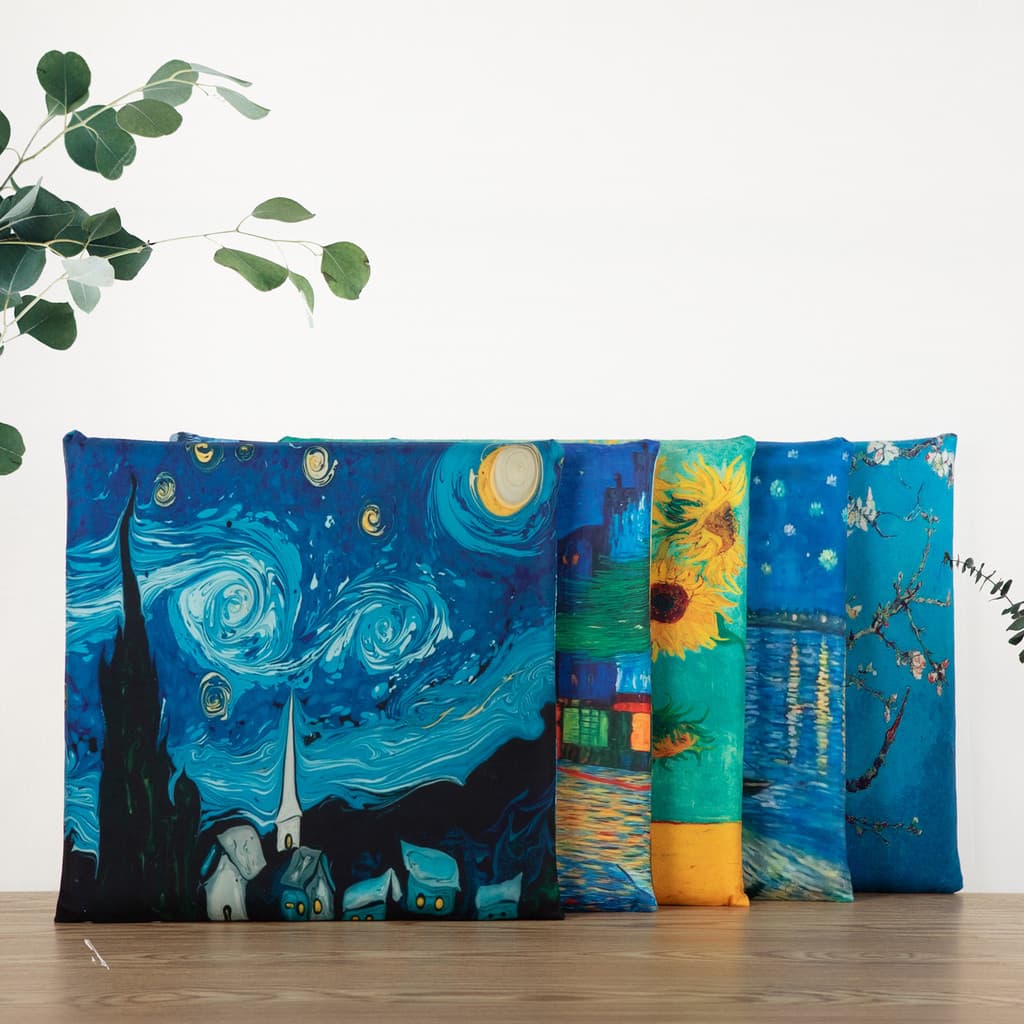 Almofada clássica de pintura a óleo Van Gogh Pintura a óleo Almofada para cadeira de restaurante B e B Almofada para cad