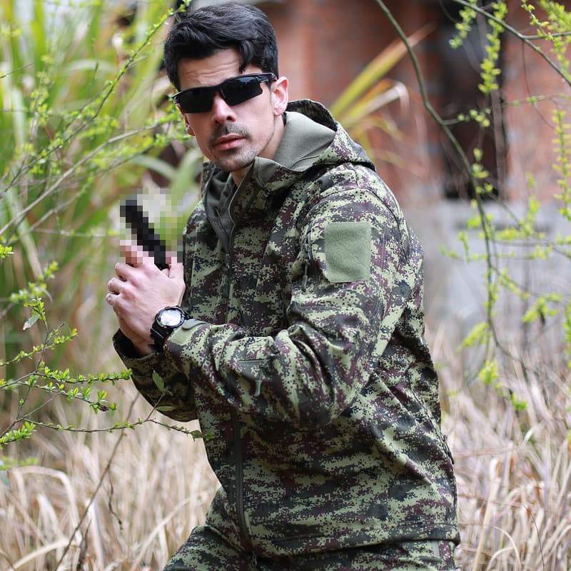 ESDY Genuíno Rússia EMR Camuflagem Pequeno Homem Verde Jaqueta Quente Pele de Tubarão Jaqueta Impermeável de Casca Macia