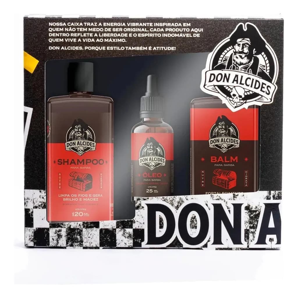 Kit Barba Presente Dia Dos Pais Don Alcides Barba Negra