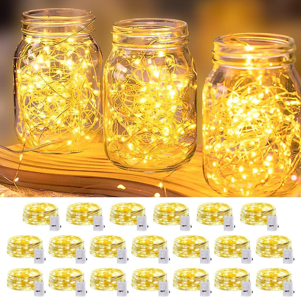 10/20pcs Fio De Led Fio Fada Prata Cordão De Luzes Natal E Festa Luzes De Decoração 2m 20 LEDs