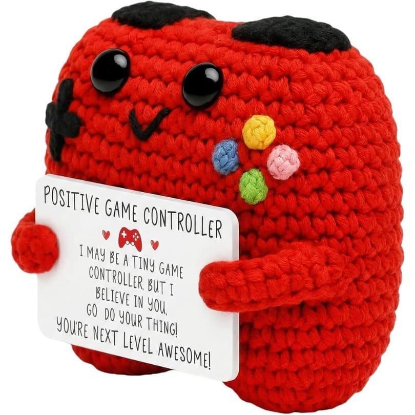 Pelúcia De Controlador De Jogo De Crochê Feito À Mão-Brinquedo De Controle Macio Para Suporte Emocional-Presente De Aniv