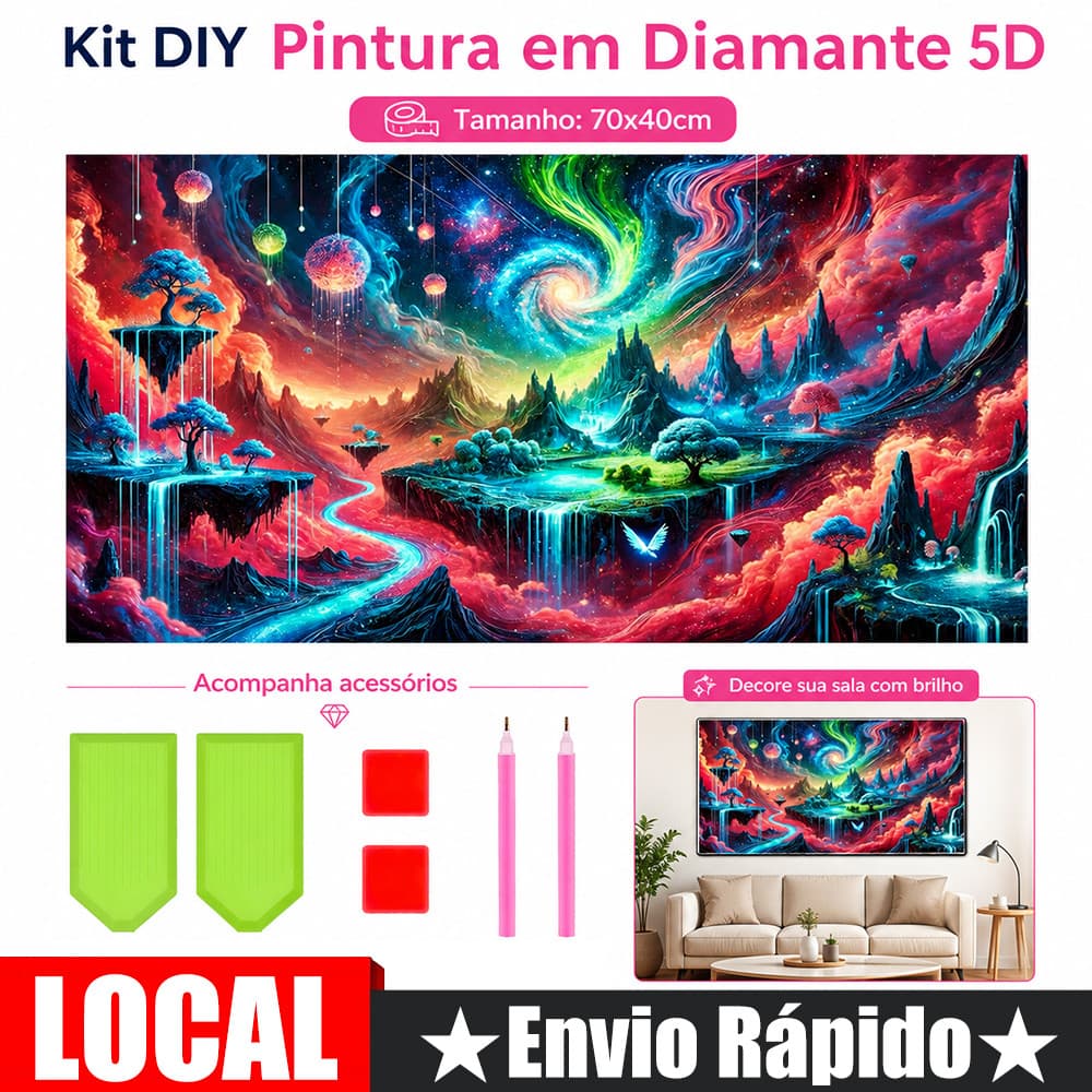 70x40cm Pintura Diamante Quadrado Galáxia Secreta Terra DIY Pintura Diamante