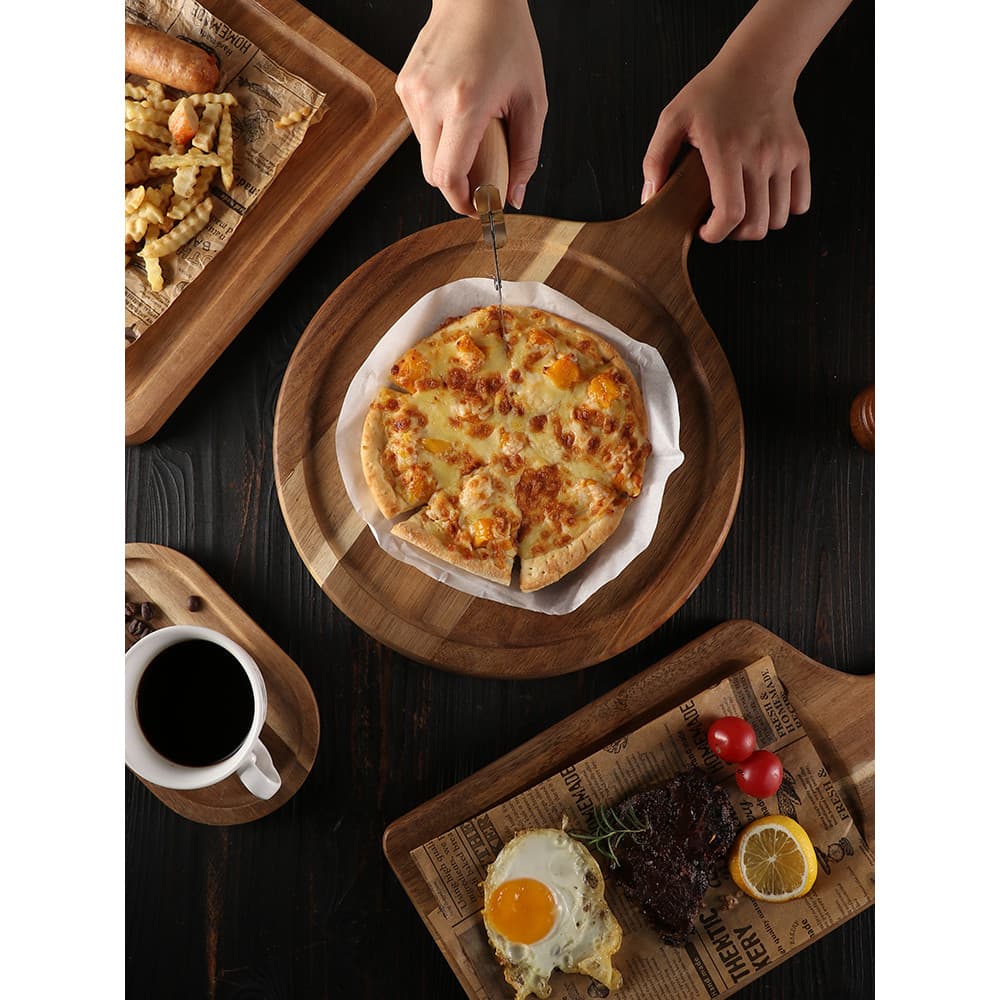 Prato de Pizza grande prato doméstico Extra grande bife jantar bandeja de madeira retangular placa comercial grande comi