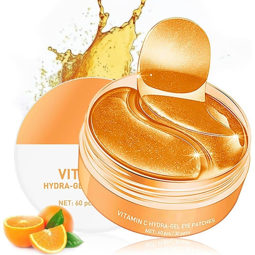 60 Unidades de Patches para Olhos com Vitamina C e Colágeno para Olheiras, Antirrugas, Antienvelhecimento, Máscaras para