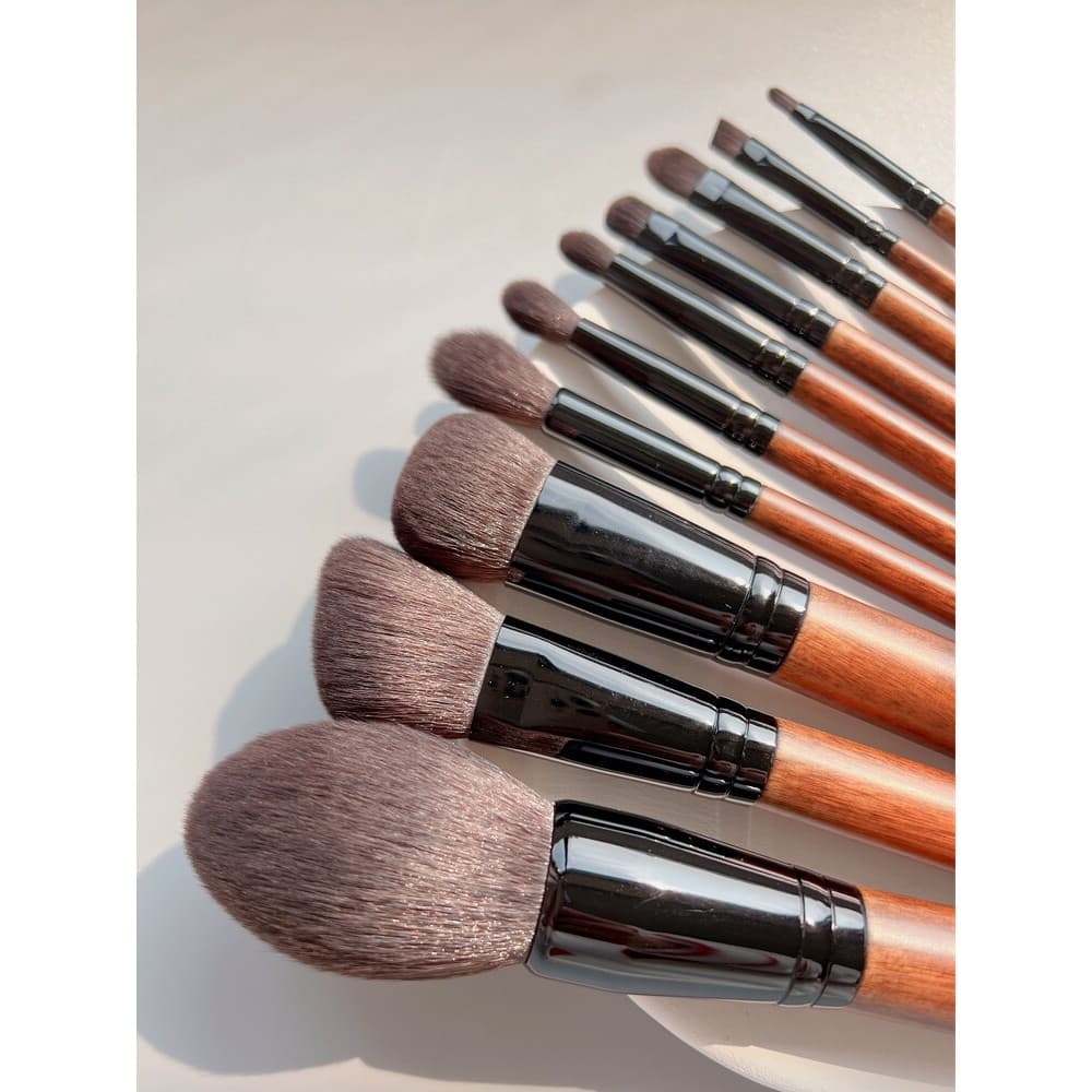Miss Qian. Conjunto de pincéis de maquiagem de jacarandá super macio, 10 pincéis de maquiagem, pó solto, Blush, sombra,