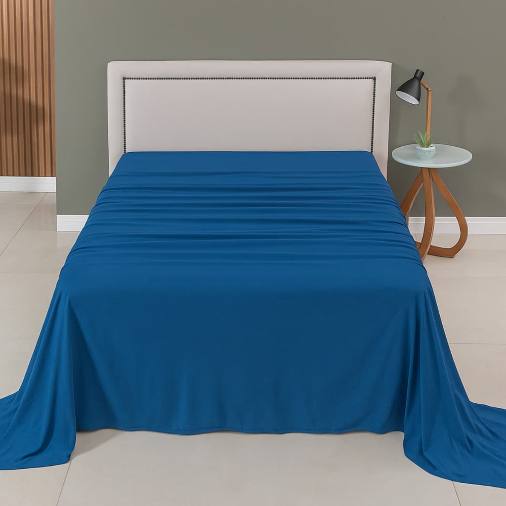 Lençol Avulso Sem Elástico Estampa Lisa 100% Algodão Kit de Cama Solteiro Casal Queen e King