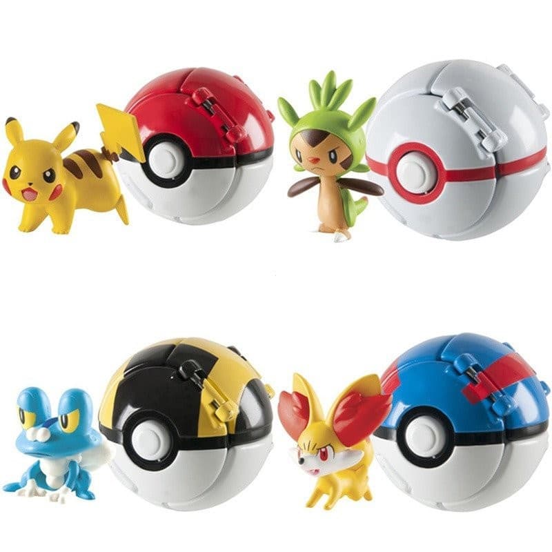 Bola de Lançamento Automático Pokeball com Boneco Pokemon Pikachu