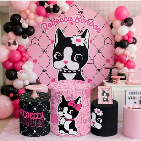 Kit Capas Painel + Cilindros Tema Rebeca Bonbon Decoração  Infantil Lançamento | Sai Hoje