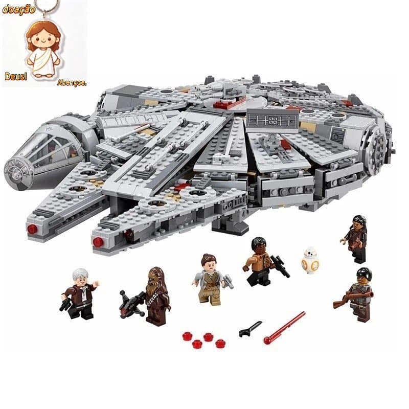 Conjunto De Blocos De Construção Star Wars Millennium Falcon Razor Poe Poe's X-Wing Fighter AT Walker Modelos Kids MOC B