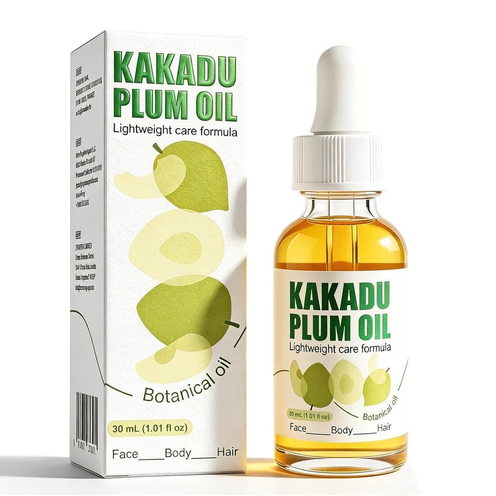 ÓLEO DE AMEIXA DE KAKADU para Rosto, Pele e Cabelo – Óleo Facial Natural Leve com Jojoba e Vitamina E, Óleo Carreador de