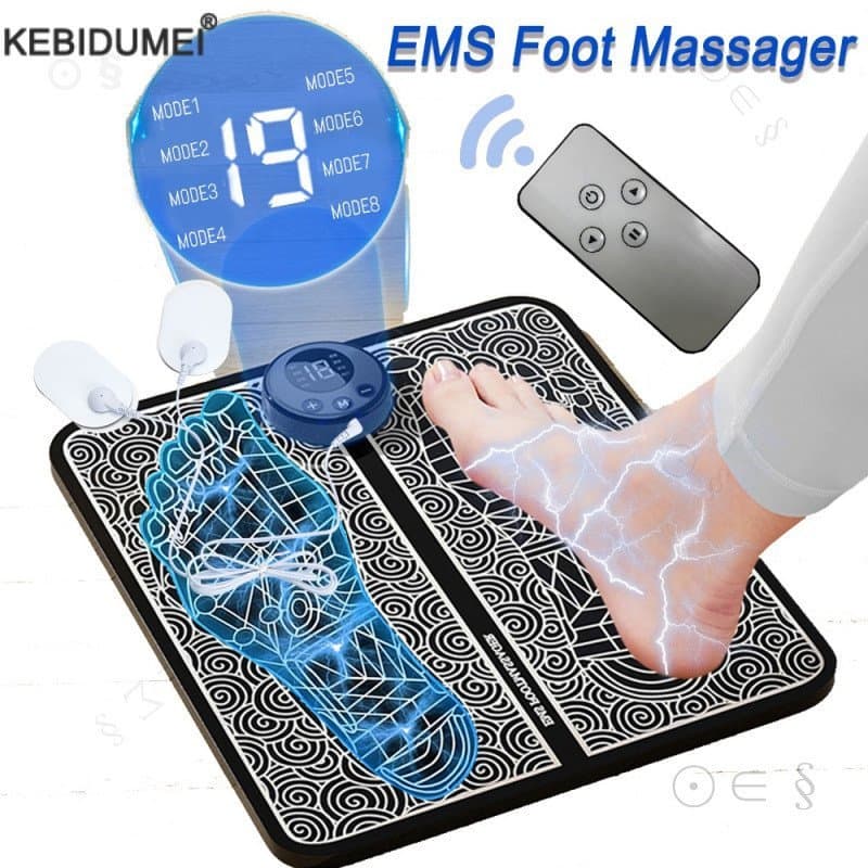 Almofada Massageadora Elétrica para os Pés EMS, Alivia a Dor, Relaxa os Pés, Massagem em Pontos de Acupuntura, Estimulaç