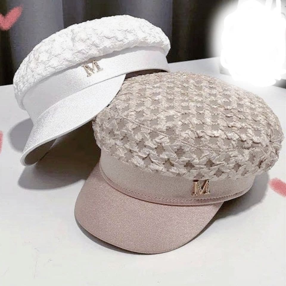 Influenciador Novo Estilo Boina Versão Coreana Strass M Boné Plano De Top Hat Trendy Combina Com Tudo