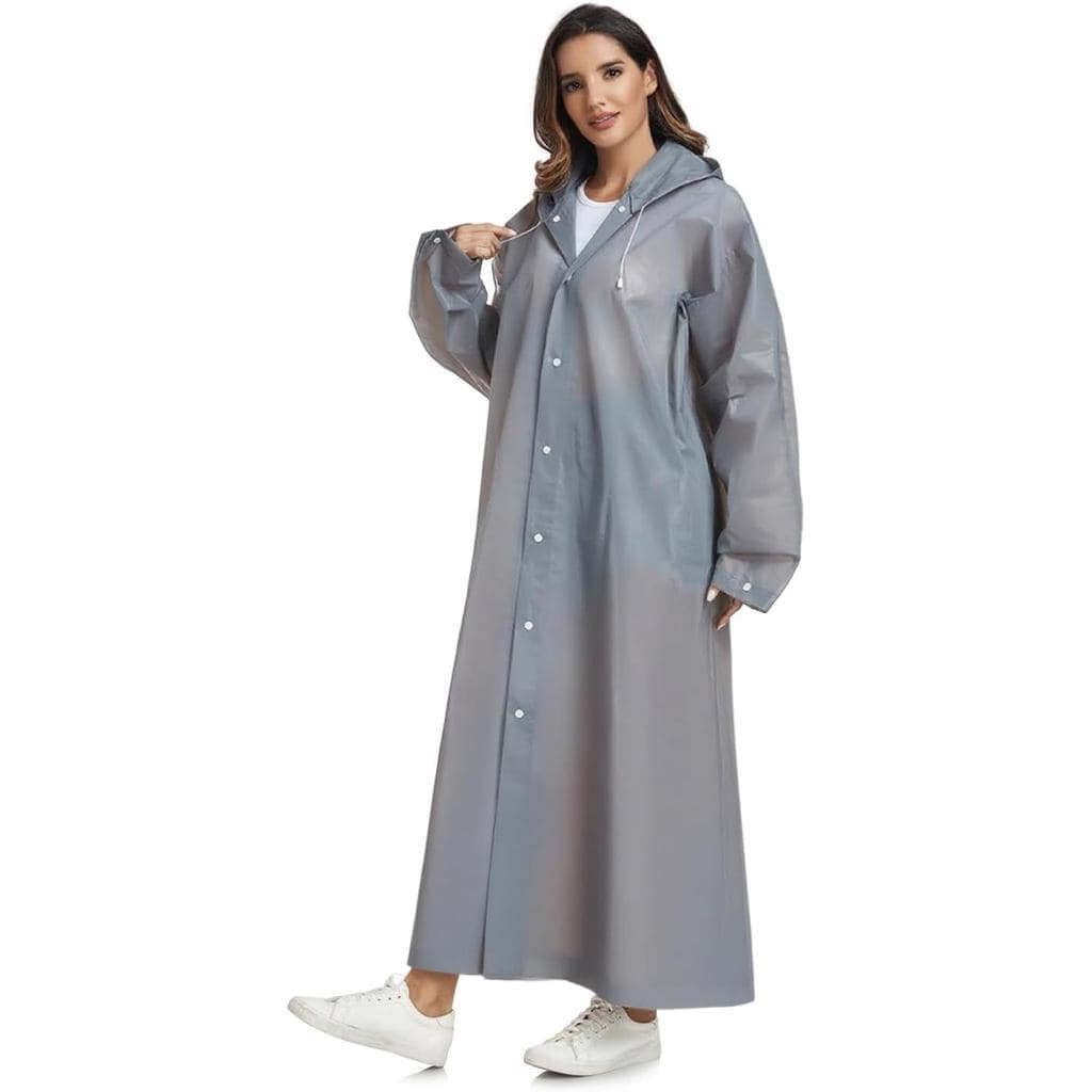 SaphiRose Capa de Chuva Extra Longa para Adultos - Impermeável, Jaqueta de Chuva Unissex com Capuz e Cordão