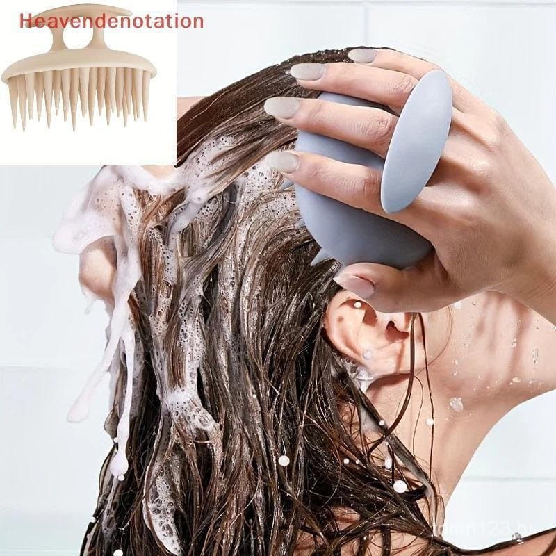 Escova de Massagem para Couro Cabeludo HDBR em Silicone, Pente para Shampoo, Massageador de Raiz Capilar para Cuidados c