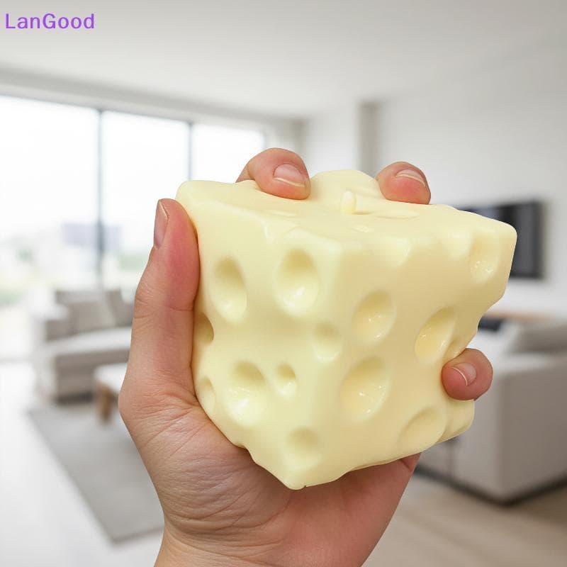 LanGood Grande Cubo De Queijo Bola De Estresse Não Rebote Macio Moldável Brinquedo De Aperto Para Crianças Recompensas D
