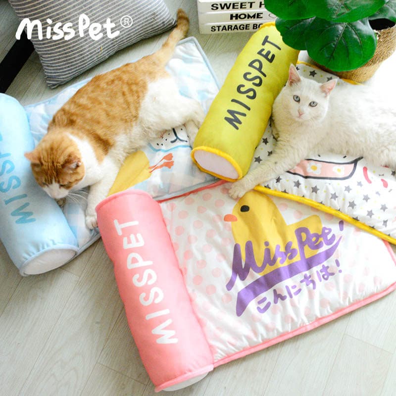 Midsummer noite misspet gato verão almofada de resfriamento resfriamento seda resfriamento gato dormir almofada Pet gato