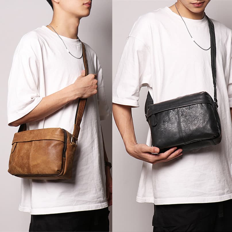 Primeira camada de couro bolsa ombro couro genuíno saco do mensageiro couro fosco ipad saco nova moda Retro saco masculi