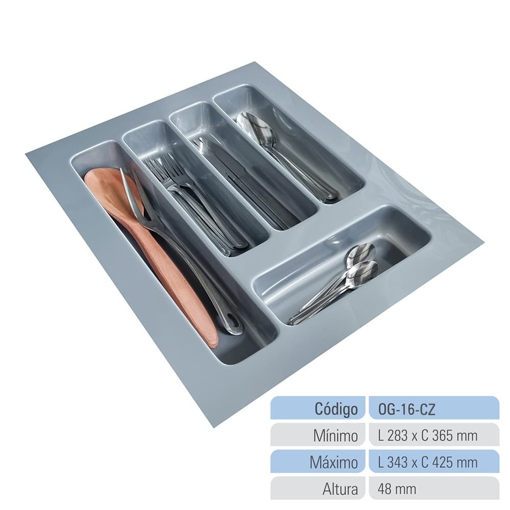 Divisor de Talheres para Cozinha Mais Espaço e Organização OG-16 CINZA