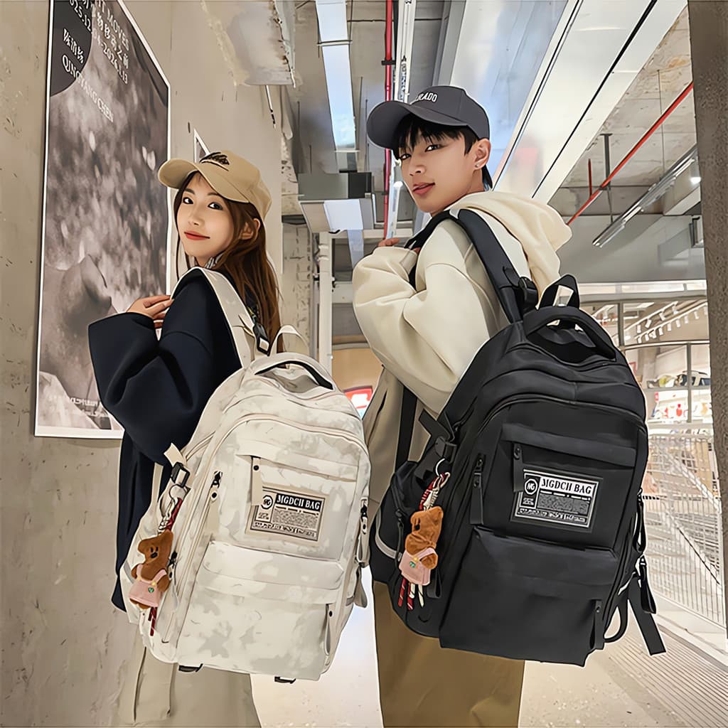 Francês CsagKsag novo estilo mochila feminina estudante do ensino médio grande capacidade estudante do ensino médio moch