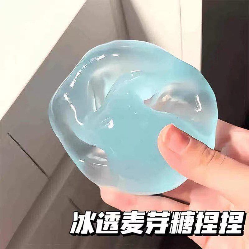 Descompressão feita à mão bola mar azul Maltose gelo transparente plástico molhado macio sucção dedo pitada brinquedo de