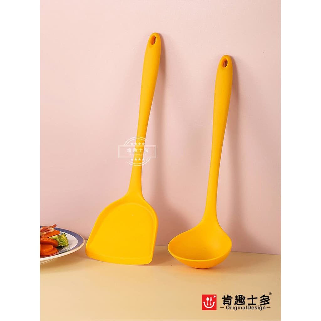 Kenqu Shiduo Colher de espátula de cozinha de Silicone Panela antiaderente doméstica de qualidade alimentar Resistente a