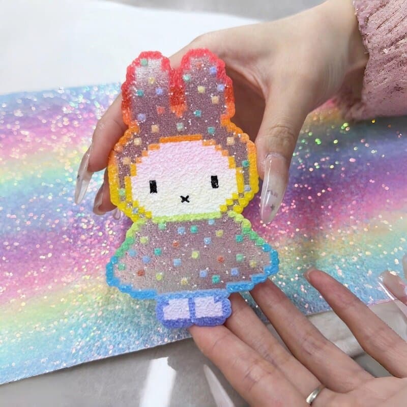 Arco-íris glitter retalhos feijão pano quente artesanal diy de alto valor resistente a altas temperaturas 0.6MM piscando