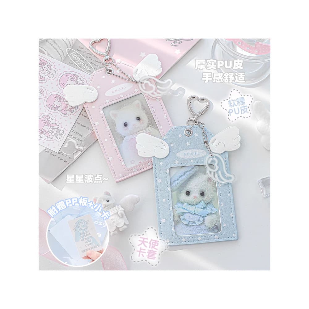 RosyPosy Soft Set Porta-cartões de anjo Porta-cartões de Campus Cartão de refeição Porta-cartões fotográficos Suporte pa