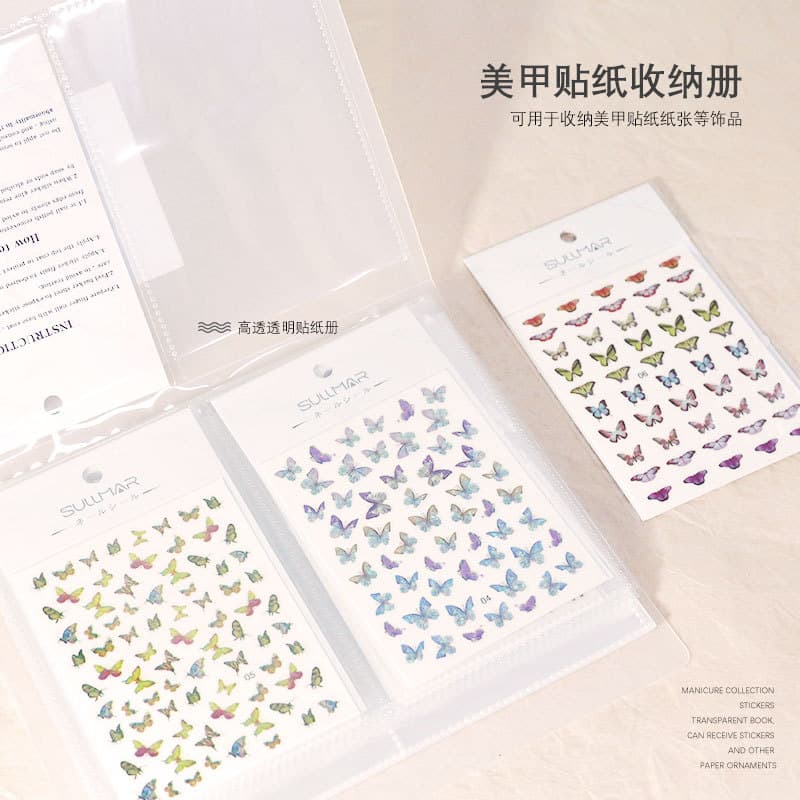 INS estilo Manicure adesivo livro de armazenamento simples estilo japonês textura fosca álbum de fotos decalques de unha