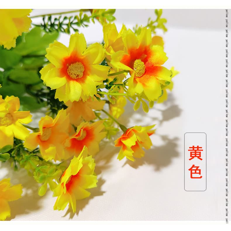 Flor Artificial buquê falso sala de estar decoração lidar com flor pequena margarida flor de seda partição cerca flor pa